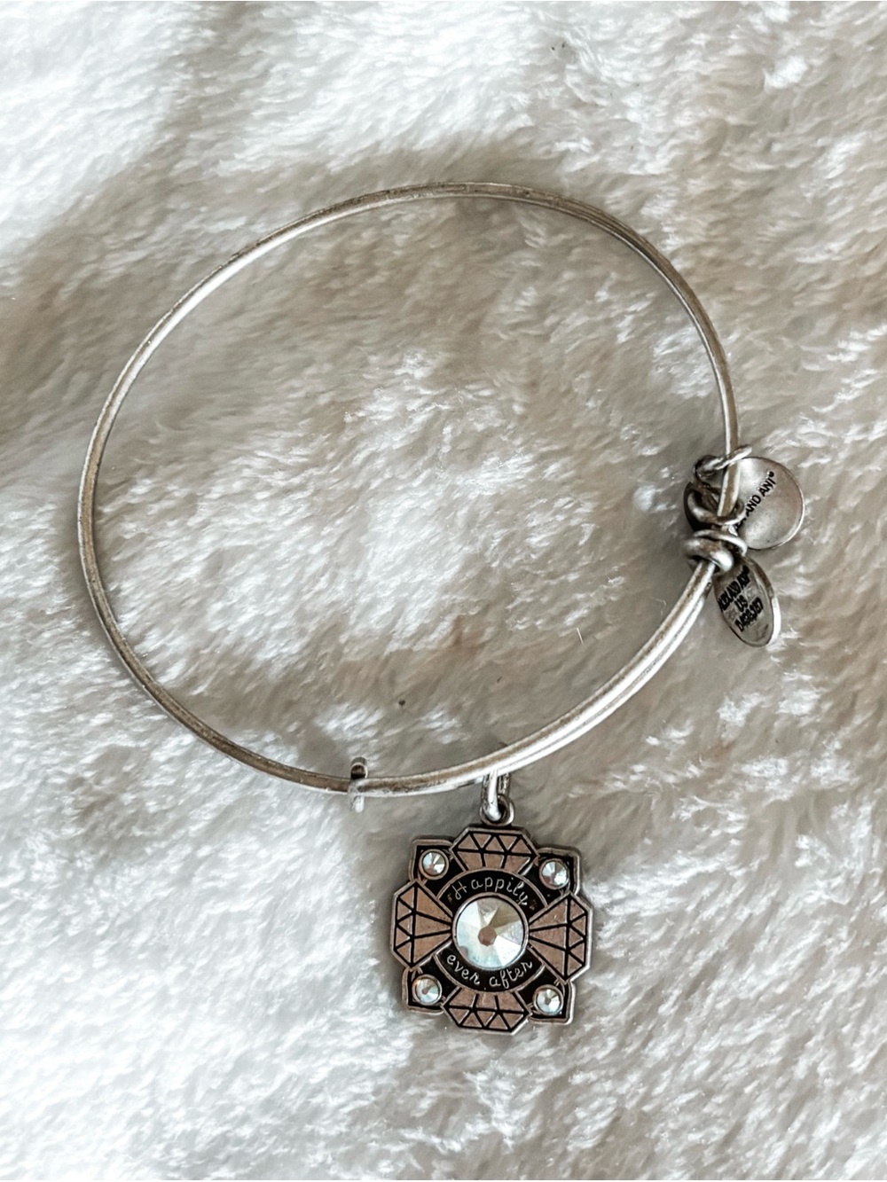 Alex and Ani Bride/Happily Ever After Charm Bangle Bracelet - Silver